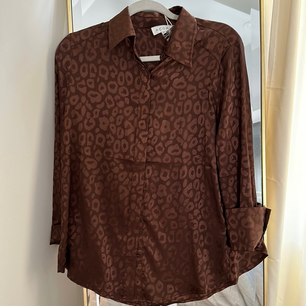 Satin brown top